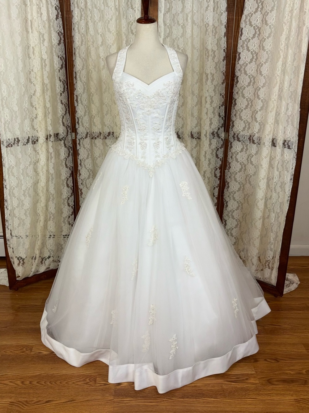 Fabulous Vintage 90s Michaelangelo Corset Tulle Wedding Gown